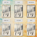Winter Birch Tree Forest Framed Canvas Print, White Birch Trees In Winter Forest Landscape Art Print Minimalist Living Room Nature Wall Art