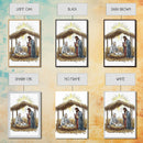 Retro Nativity Painting Print, Christmas Wall Art, Jesus in his Manger, Nativity Wall Art, Rustic Christmas Decor