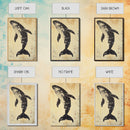 Large Minimalist Whale Wall Art Canvas Print, Animal Acrylic Style painting Framed Modern Wall Art FOr Living Room, Bedroom Decor