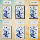 Chinoiserie Wall Art Framed Canvas Print, Blue Tree and Birds, Botanical Print, Birdwatcher Gift Idea, Chinoiserie Style Painting