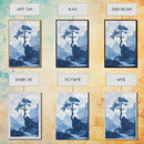Chinoiserie Wall Art, Chinoiserie Style Canvas Print, Chinoiserie Blue Painting, Retro Boho Style Minimalist Wall Art, Blue Painting