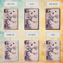 Wabi Sabi Floral Print Framed Canvas Art, Minimalist Home Decor, Purple trees with Crows, Purple Art, Boho Style Modern Art