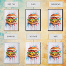 Hamburger Painting Print, Kitchen Decor, Restaurant Decor, Dining Room Art, Restaurant Wall Art, Diner Wall Art, Restaurant Owner Gift Idea