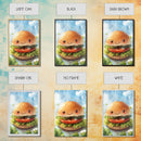 Kawaii Hamburger Canvas Print, Cute Hamburger Painting, Kitchen Decor, Kawaii Wall Art, Veggie Burger Painting