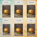 Kawaii Hamburger Canvas Print, Cute Hamburger Painting, Veggie Burger, Kawaii Wall Art, Kawaii Decor