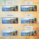 Acadia National Park, Framed Canvas Print, Acadia Watercolor Painting, Extra Wide Panoramic Wall Art, Horizontal Mountain Landscape Painting