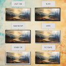 Foggy Mountain Forest Landscape Print, Ready To Hang - Large Panoramic Canvas Wall Art With Frame - Landscape Oil Painting For Living Room