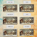 1950s Christmas Village Oil Painting on Canvas Print, Christmas home Decor, Christmas Painting, Christmas Wall Art