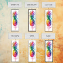 Pineapple painting vibrant wall art framed canvas print, colorful tropical art, kitchen decor, unique pop art style, perfect gift idea