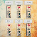 Red Rose Art Print Canvas Print, Japanese Inspired Rose Painting, Long Narrow Wall Art, Tall Skinny Art, Framed Canvas Print, Boho Wall Art