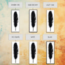 Black Feather Wall Art, Black Feather Painting Canvas Print, Boho Minimalist Home Decor, Feather Art, Tall Narrow Art, Skinny Art