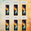 Abstract Angel Framed Canvas Print with Vibrant Colors, Phoenix Metal Art, Long Narrow Wall Art, Living Room Art, Vertical Wall Art