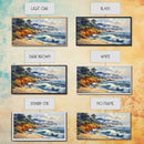 Framed Canvas Print of Scenic Coastal Cliffs and Ocean Waves, Nautical Landscape Art Gift, Rustic Coastal Home Decor