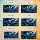 Abstract Blue Swirls Canvas Print, Geometric Wall Art Horizontal Decor, Moody Modern Artwork Gift Idea Living Room Panoramic Art