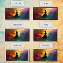 Woman Silhouette Sunset Canvas Print, Goddess Art Print, Romance Painting, Moody Woman Art, Bedroom Art, Fall Art, Vertical Wall Art
