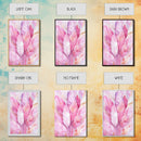 Feather Bouquet Framed Canvas Print, Light Pink Wall Art, Boho Aesthetic Minimalist Art, Bedroom or Office Decor, Romantic Nature Gift Idea