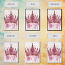 Regal jeweled crown painting featuring framed canvas print, moody art, pink wall art for dorm, unique goddess art print decor