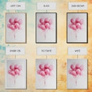 Pink Abstract Balloon Bouquet Framed Canvas Print, Whimsical Party Wall Art Light Pink Decor, Ideal Rustic Bedroom Aesthetic