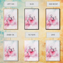 Elegant Pink Perfume Bottles Framed Canvas Print, Feminine Bathroom Art Light Pink Decor, Whimsical Gift Idea for Her Room