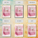 Floral stackable decorative boxes framed canvas print chic boho decor whimsical rustic art idea cozy wall decor charming bedroom addition