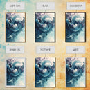 Swirling Teal Abstract Canvas Print Minimalist Coastal Art Modern Zen Wall Decor Living Room Gift Idea Unique Wabi Sabi