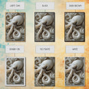 Octopus Art Framed Canvas Print with Intricate Nautical Decor and Ocean-Inspired Details, Rustic Coastal Wall Art Perfect Gift Idea