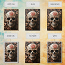 Skull Art Framed Canvas Print with Floral Botanical Prints in Gothic Chinoiserie Style, Perfect Halloween Rustic Wall Art Decoration