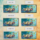 Duck Family, bird art, whimsical art, teal wall art, gift idea for her, landscape painting, extra wide art, Framed Canvas Print