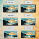 Sunset Cliffs, nautical wall art, coastal painting, surf wall art, panoramic art, above couch art, boho art, Framed Canvas Print