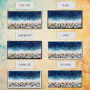 Pebble Beach, mosaic wall art, coastal decor, ocean painting, nautical decor, panoramic painting, framed canvas print