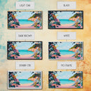 Tropical Beach, coastal wall art, Hawaii art, pink orange wall art, extra wide art, panoramic painting, framed canvas print