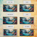 Vibrant Waterfall, Canvas Print, landscape painting, moody art, tropical art, teal wall art, extra wide art, rustic decor