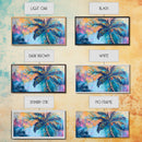 Palm tree painting, coastal wall art, framed canvas print, tropical art, boho art, surf wall art, extra wide art, vibrant wall decor