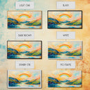 Rainbow Over Mountains, landscape painting, panoramic art, framed canvas print, extra wide art, mountain painting, colorful art