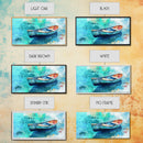 Floating Boat, teal watercolor, impressionist seascape, peaceful ocean, nautical painting, Canvas Print, coastal decor, rustic art