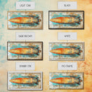 Rustic Surfboard, coastal decor, surf wall art, nautical painting, extra wide art, boho art, beach house decor, Canvas Print