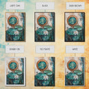 Lotus, Gold, Abstract, Framed Canvas Print, wabi sabi art, mosaic wall art, teal wall art, zen wall art, sacred geometry wall art