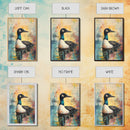 Loon Painting, bird art, blue and green wall art, moody art, gift idea for him, rustic decor, Framed Canvas Print, above couch art