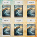 Majestic Ocean Wave Canvas Print Abstract Coastal Art, Gold and Blue Beach Wall Decor, Surfing Aesthetic, Living Room Accent