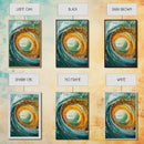 Ocean Wave Swirl Canvas Print | Abstract Beach Wall Art | Turquoise Gold Painting | Coastal Home Decor | Surfer Wall Art