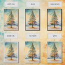 Winter Pine Tree Canvas Print Seasonal Landscape Art Snowy Forest Painting Nature Wall Art Christmas Home Decor Cozy Living Room