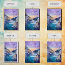 Sunset Cove, Moody Seascape, Coastal Landscape, Nautical Wall Art, Blue and Green Wall Art, Extra Wide Art, Boho Art, Canvas Print
