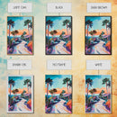 Palm Sunset, Coastal Cowgirl Wall Art, Southwest Wall Art, Surf Wall Art, Pink Orange Wall Art, Canvas Print, Extra Wide Art