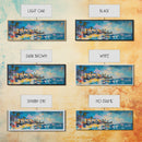 Tropical Beach Houses Framed Canvas Print Coastal Wall Art Vibrant Colorful Painting Modern Decor Large Art Living Room Office Art