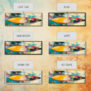 Abstract Surfboard Framed Canvas Print Coastal Beach House Wall Art, Vibrant Surfing Decor, Colorful Ocean Painting, Modern Boho Art