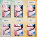 Pink Grand Piano, Elegant Music Art, Artistic Decor, Framed Canvas Print, Minimalist Home Art, Musician Gift, Boho Wall Art