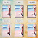 Barefoot Beach, Ocean View, Coastal Serenity, Minimalist Art, Framed Canvas Print, Seaside Aesthetic, Bedroom Decor, Relaxing Wall Art