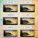 Coastal Landscape Print, Golden Sky Canvas Print, Dramatic Sunset Painting, Nature Wall Art, Living Room Artwork, Framed Canvas Print