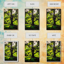 Majestic Tree, Forest Green, Nature Inspired, Framed Canvas Print, Botanical Wall Art, Office Wall Decor, Boho Landscape