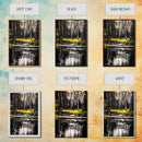 Forest Reflection, Black and White Landscape, Rustic Home Art, Nature Inspired Painting, Cabin Wall Decor, Framed Canvas Print